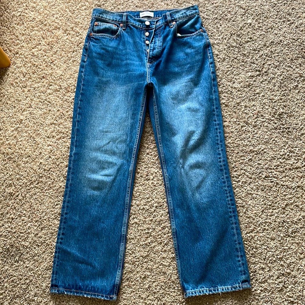 ZARA jeans high rise straight jeans